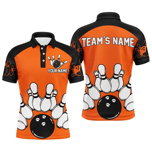 Custom Bowling Polo Shirts, Personalized Bowling Jersey Custom Bowling Team Jersey Bowling Polo Shirt For Men