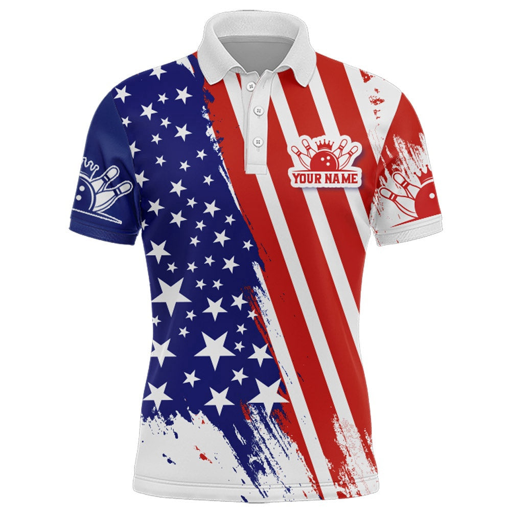 Custom Bowling Polo Shirts, Personalized Bowling Jersey For Men American Bowling Shirt Team Custom Bowling Polo Shirt