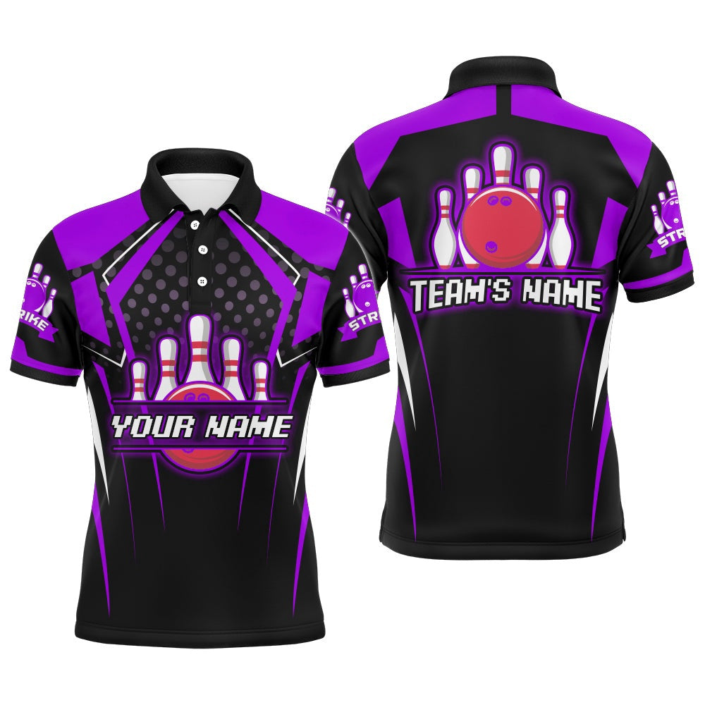 Custom Bowling Polo Shirts, Personalized Bowling Jersey For Men Bowling Polo Shirt For Team Strike