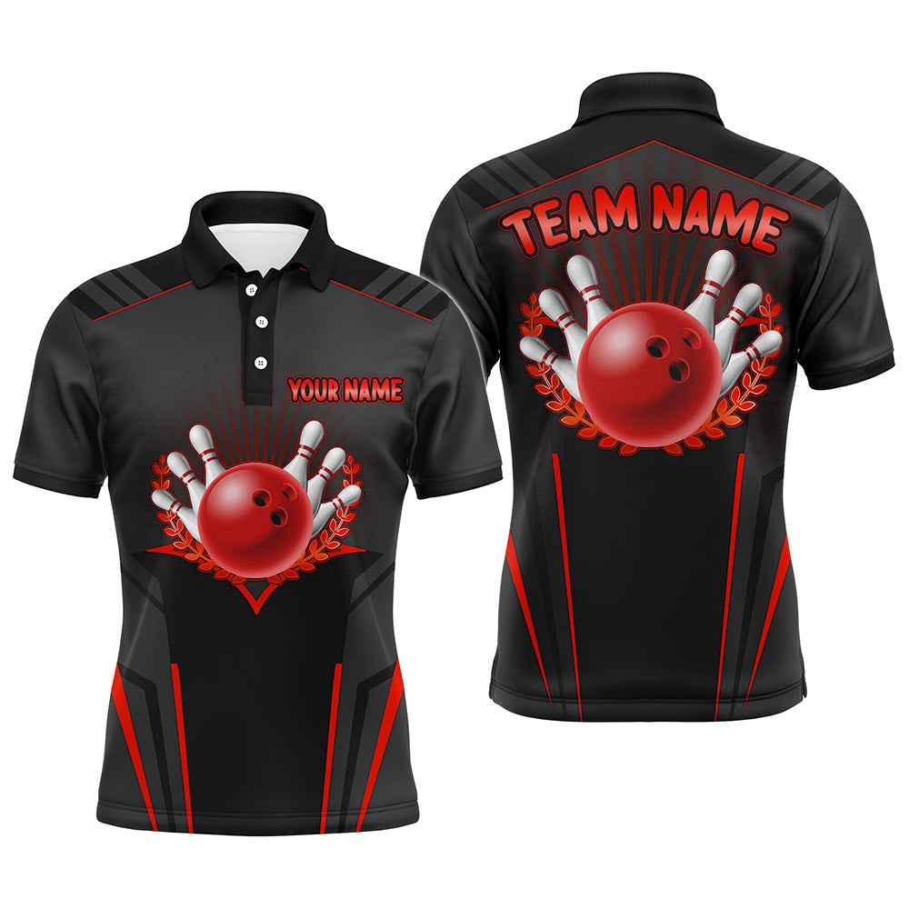 Custom Bowling Polo Shirts, Personalized Bowling Jersey For Men Bowling Team League Shirts Custom Bowling Polo Shirt