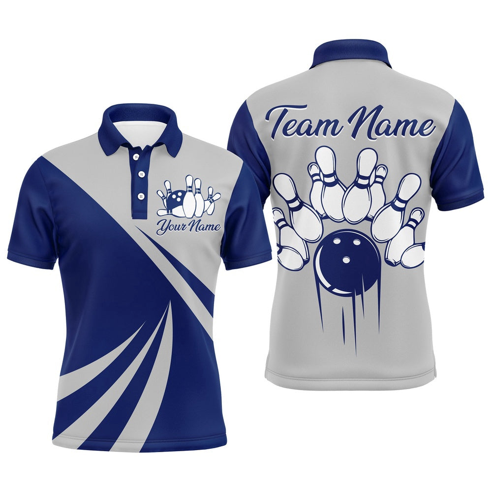 Custom Bowling Polo Shirts, Personalized Bowling Jersey With Name And Team Name Custom Bowling Team Jersey Bowling Polo Shirt For Men