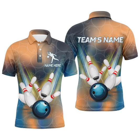 Custom Bowling Polo Shirts, Personalized Bowling Polo Shirt For Men Bowling Jersey Custom Bowling Team League Shirts