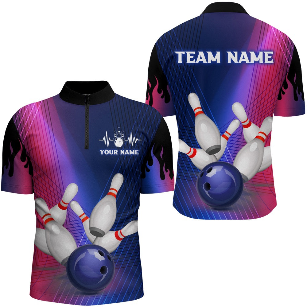 Custom Bowling Polo Shirts, Personalized Bowling Shirt For Men Bowling Team League Polo Shirt Unisex Bowlers Jersey