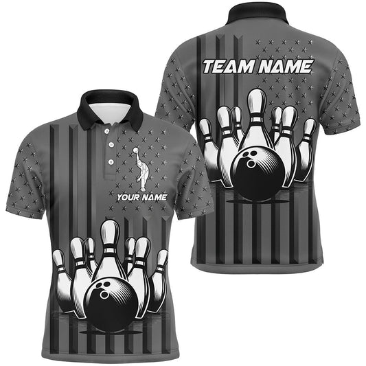 Custom Bowling Polo Shirts, Personalized Bowling Shirt For Men Camo Bowling Jersey Polo Shirt Unisex