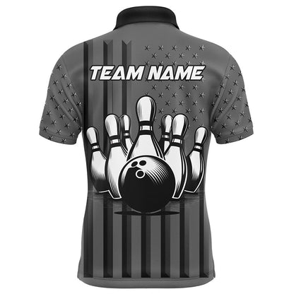 Custom Bowling Polo Shirts, Personalized Bowling Shirt For Men Camo Bowling Jersey Polo Shirt Unisex
