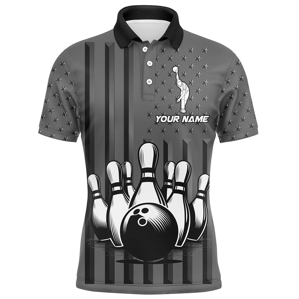 Custom Bowling Polo Shirts, Personalized Bowling Shirt For Men Camo Bowling Jersey Polo Shirt Unisex