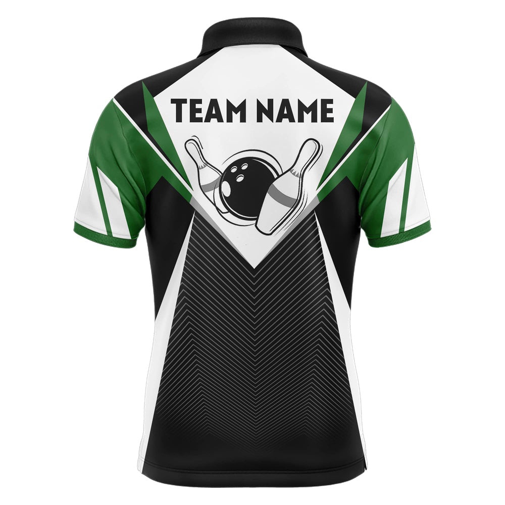 Custom Bowling Polo Shirts, Personalized Bowling Shirt For Men Custom Bowling Polo Shirt Green Bowling Jersey