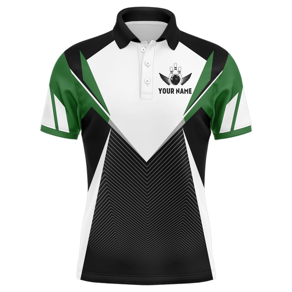 Custom Bowling Polo Shirts, Personalized Bowling Shirt For Men Custom Bowling Polo Shirt Green Bowling Jersey