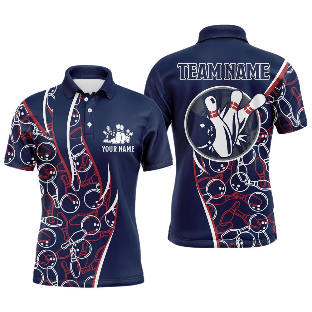 Custom Bowling Polo Shirts, Personalized Bowling Shirts For Men Bowling Team Jersey Custom Bowling Polo Shirt