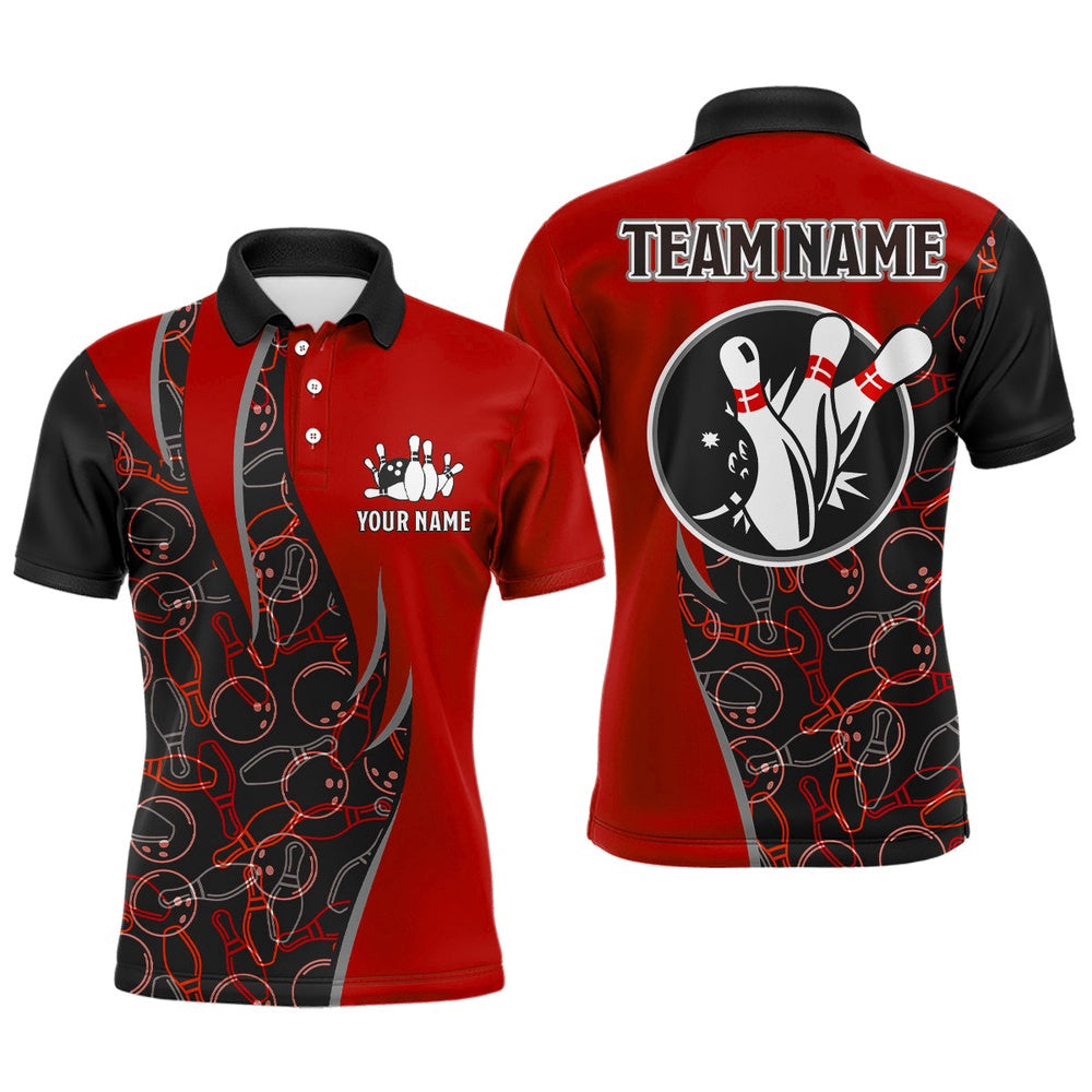 Custom Bowling Polo Shirts, Personalized Bowling Shirts For Men Bowling Team Jersey Custom Bowling Polo Shirt