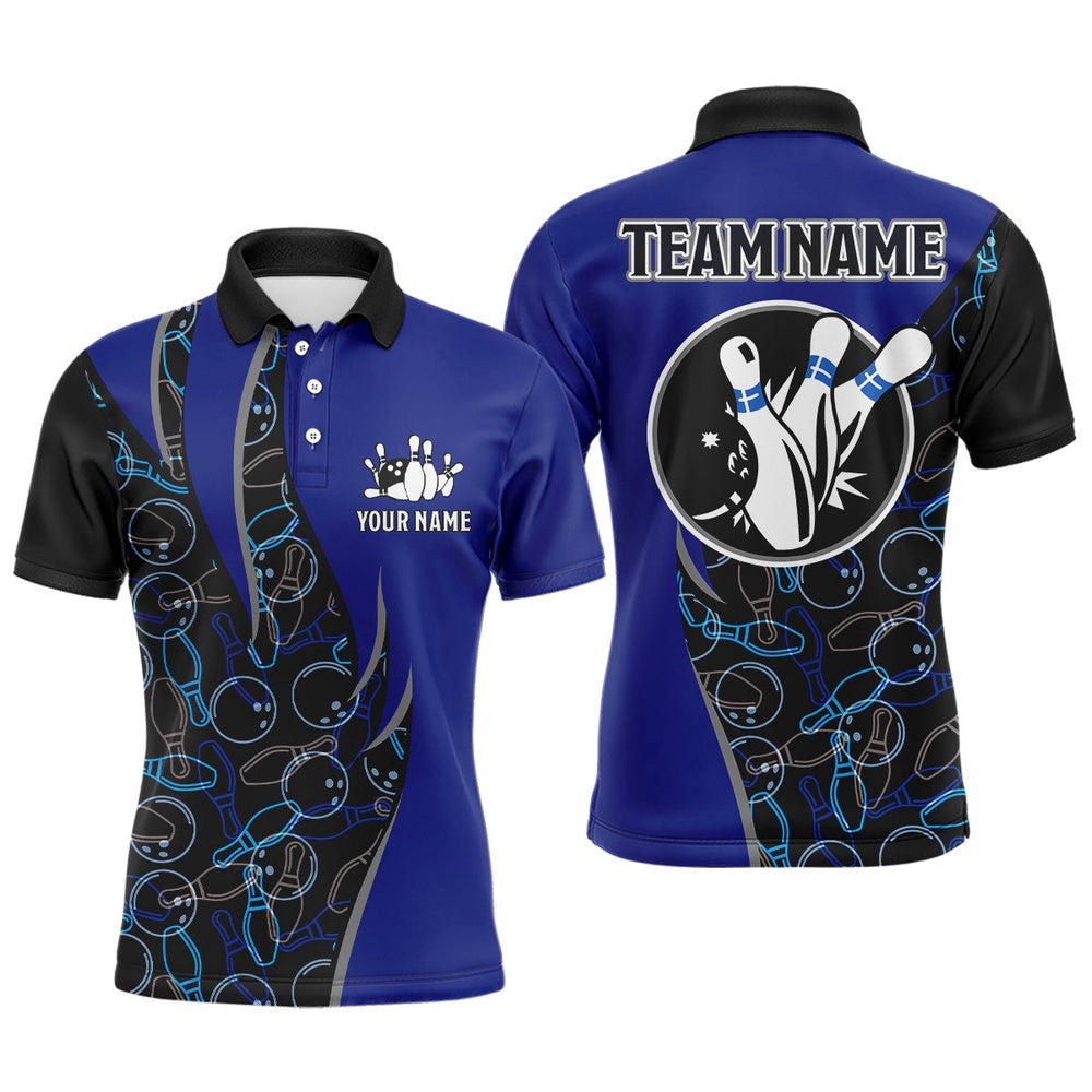 Custom Bowling Polo Shirts, Personalized Bowling Shirts For Men Bowling Team Jersey Custom Bowling Polo Shirt