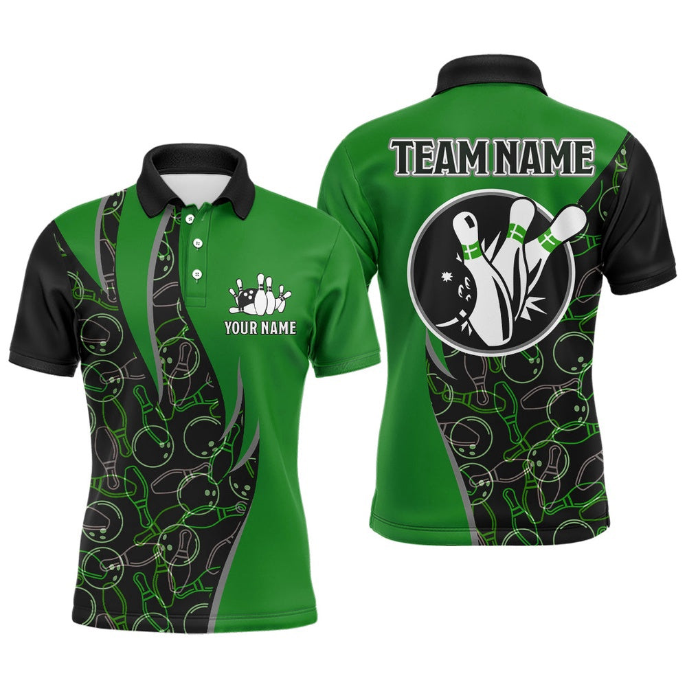 Custom Bowling Polo Shirts, Personalized Bowling Shirts For Men Bowling Team Jersey Custom Bowling Polo Shirt