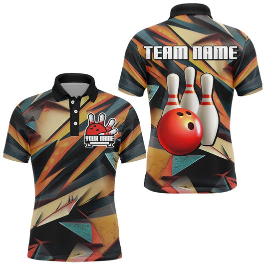 Custom Bowling Polo Shirts, Personalized Bowling Shirts Men Custom Bowling Jersey Team Bowling Polo Shirt