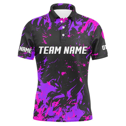 Custom Bowling Polo Shirts, Personalized Bowling Team Jerseys, Bowling Shirts For Men With Customized Name Pink