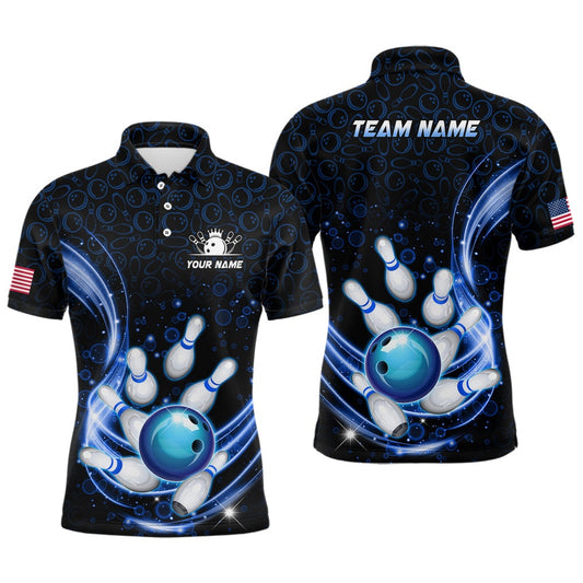 Custom Bowling Polo Shirts, Personalized Camo Bowling Shirt For Men Custom Bowling Jersey Bowling Team League Polo Shirt