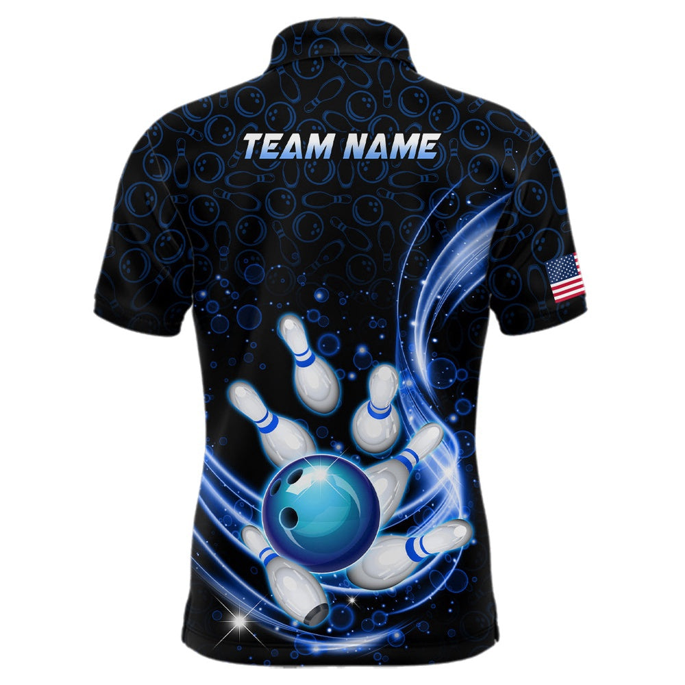 Custom Bowling Polo Shirts, Personalized Camo Bowling Shirt For Men Custom Bowling Jersey Bowling Team League Polo Shirt