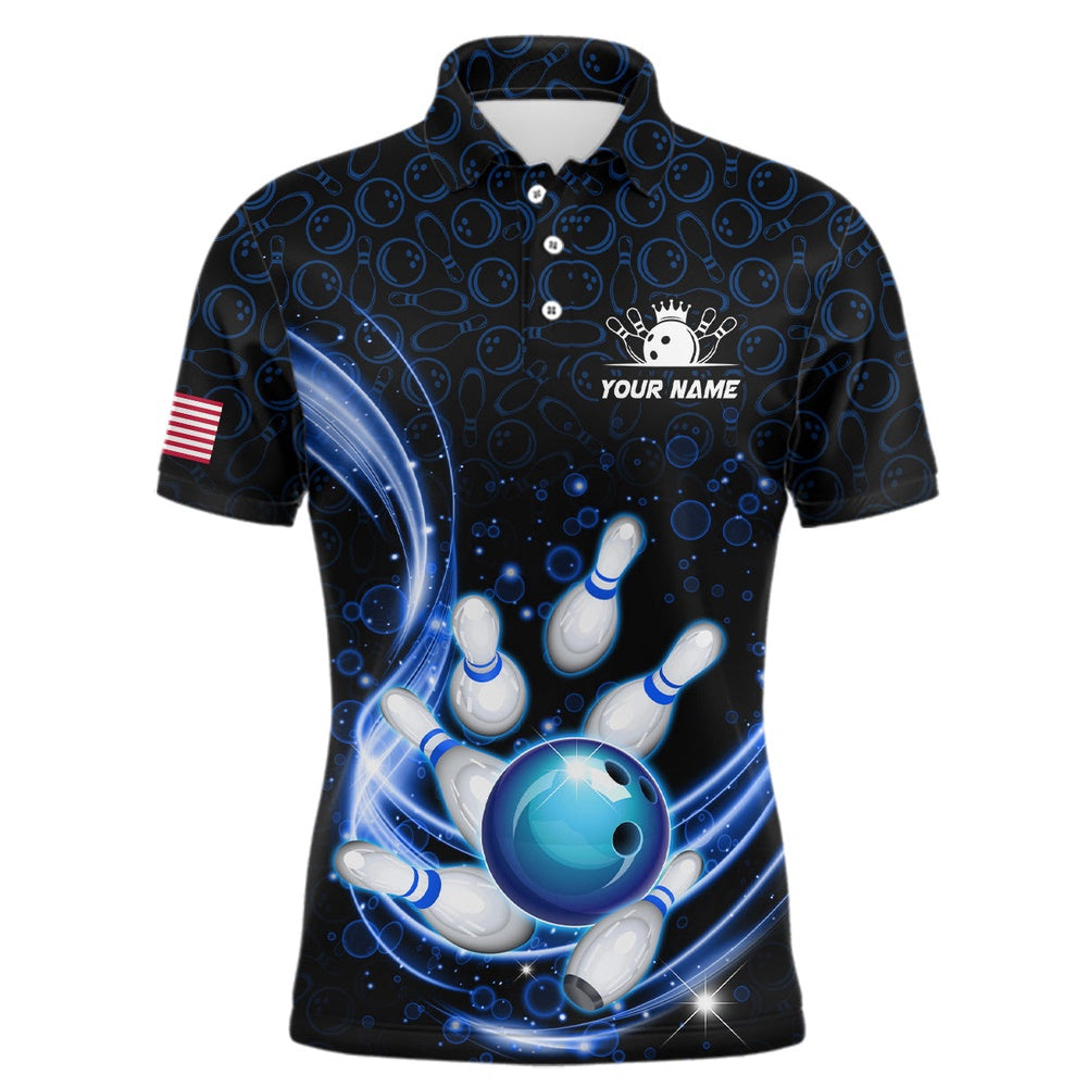 Custom Bowling Polo Shirts, Personalized Camo Bowling Shirt For Men Custom Bowling Jersey Bowling Team League Polo Shirt