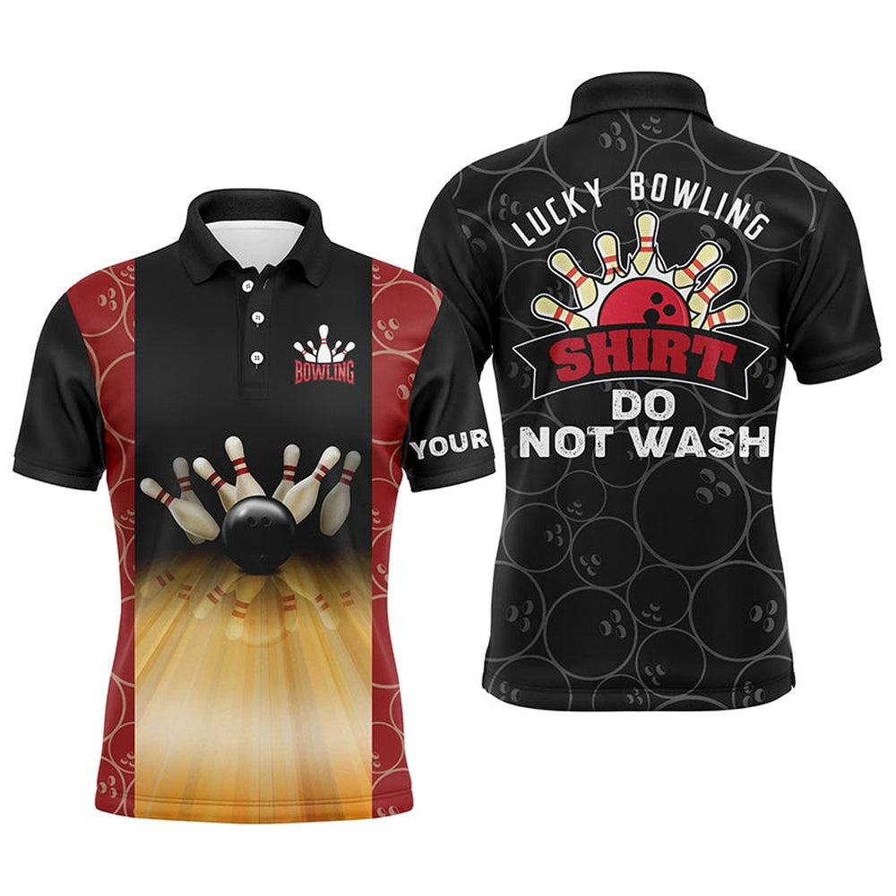 Custom Bowling Polo Shirts, Personalized Funny Vintage Bowling Polo Shirts For Men Custom Name Lucky Bowling Shirt Do Not Wash