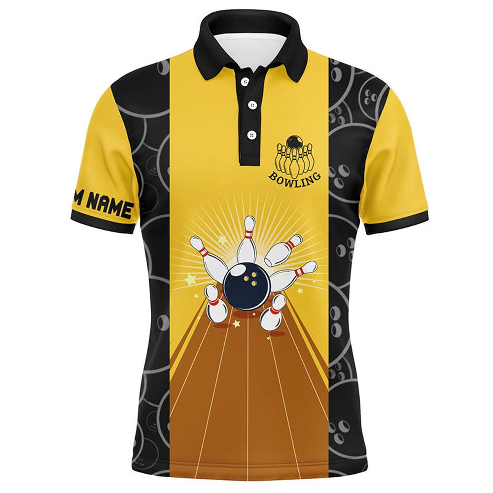Custom Bowling Polo Shirts, Personalized Men Polo Bowling Shirt, May The Lane Be With You Short Sleeves Bowlers Jersey