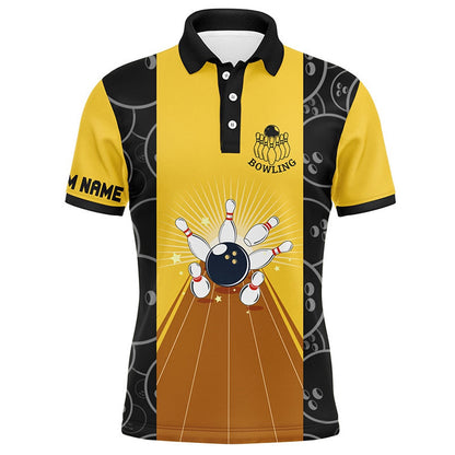 Custom Bowling Polo Shirts, Personalized Men Polo Bowling Shirt, May The Lane Be With You Short Sleeves Bowlers Jersey