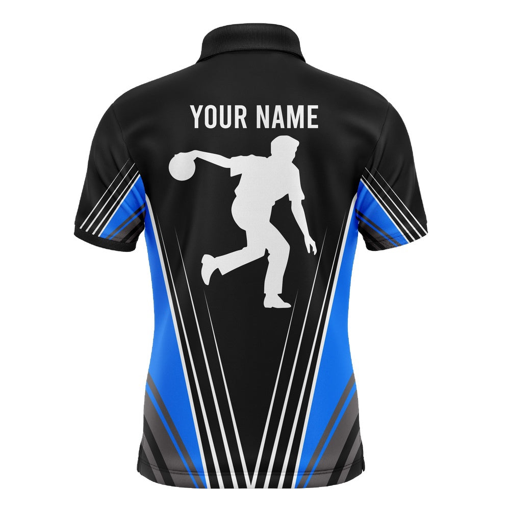 Custom Bowling Polo Shirts, Personalized Men Polo Bowling Shirt That'S How I Roll Blue Bowling Track Short Sleeve Men Bowlers