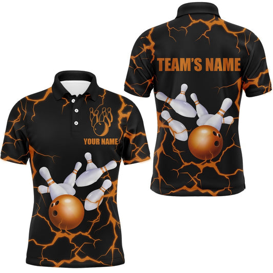 Custom Bowling Polo Shirts, Personalized Men'S Bowling Team Jersey Bowling Shirt American Bowling Polo Shirt