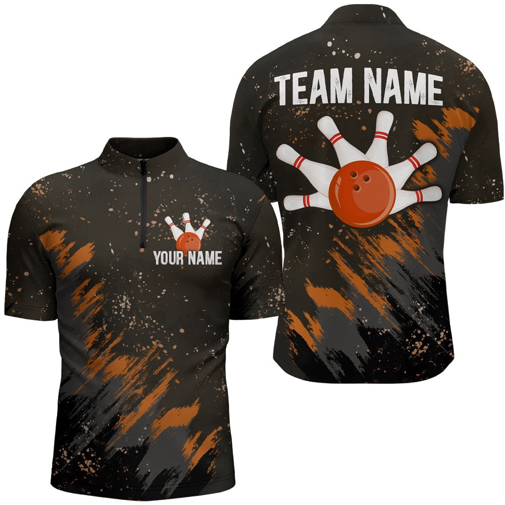 Custom Bowling Polo Shirts, Personalized Orange Bowling Jersey Team Custom Bowling Shirt For Men & Women