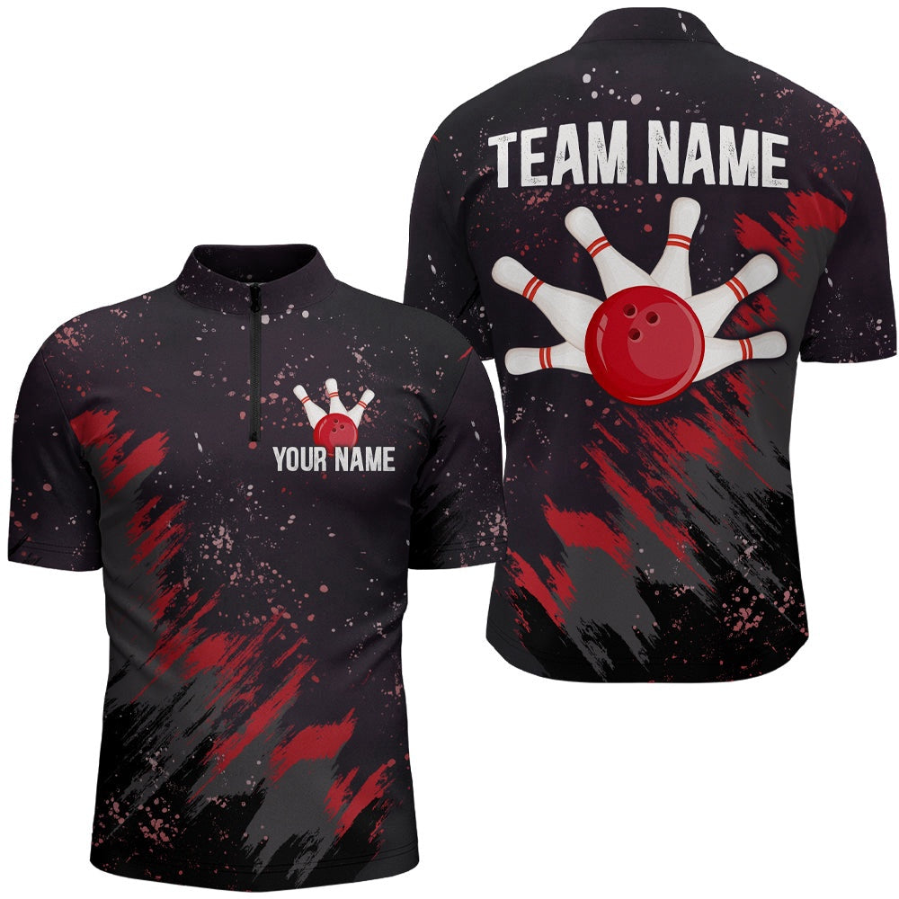 Custom Bowling Polo Shirts, Personalized Red Bowling Jersey Team Custom Bowling Shirt For Men & Women