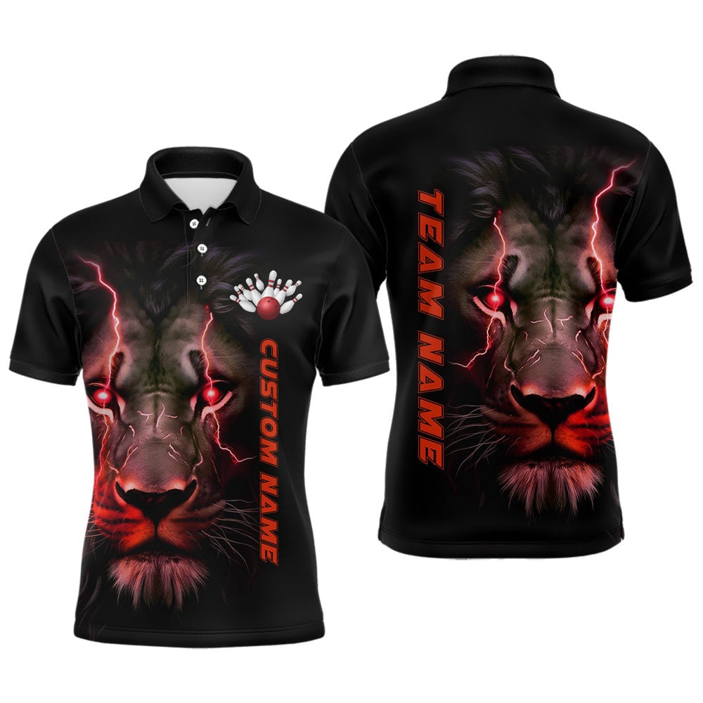 Custom Bowling Polo Shirts, Red Lion Custom Men Bowling Polo Shirts Bowling League Shirts Bowling Team Jerseys Outfits