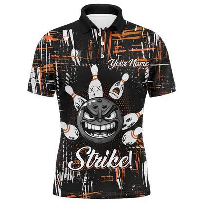 Custom Bowling Polo Shirts, Strike Bowling Jersey For Men Custom Funny Bowling Shirt Team League Bowling Polo Shirt