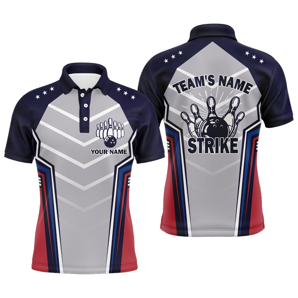 Custom Bowling Polo Shirts, Strike Custom Bowling Shirt For Men, Vintage Bowling Jersey For Team Bowlers Polo Shirt
