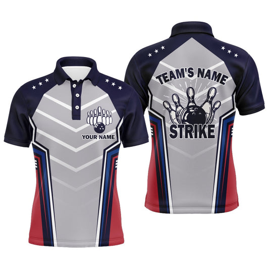 Custom Bowling Polo Shirts, Strike Custom Bowling Shirt For Men, Vintage Bowling Jersey For Team Bowlers Polo Shirt