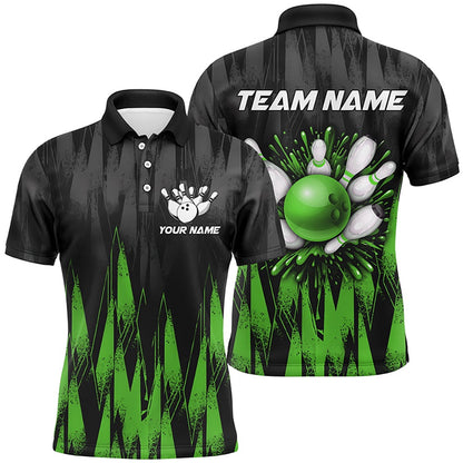 Custom Bowling Polo Shirts, Unisex Bowling Team Jerseys Custom Green Bowling Polo Shirt For Men & Women