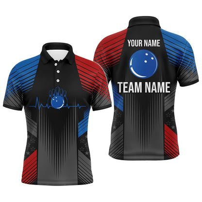Custom Bowling Polo Shirts, Usa Bowling Shirt For Men Custom Bowling Team Jersey Men'S Bowling Polo Shirt Bowling Gift