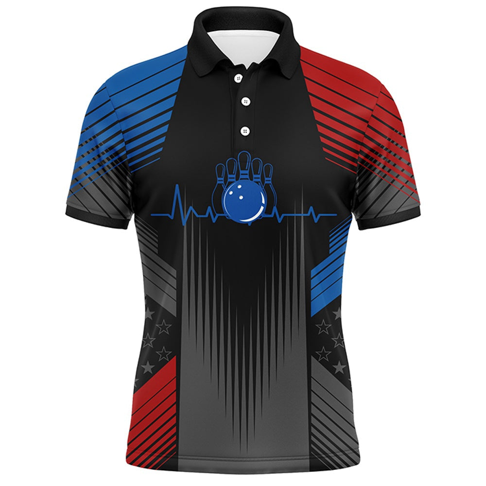 Custom Bowling Polo Shirts, Usa Bowling Shirt For Men Custom Bowling Team Jersey Men'S Bowling Polo Shirt Bowling Gift