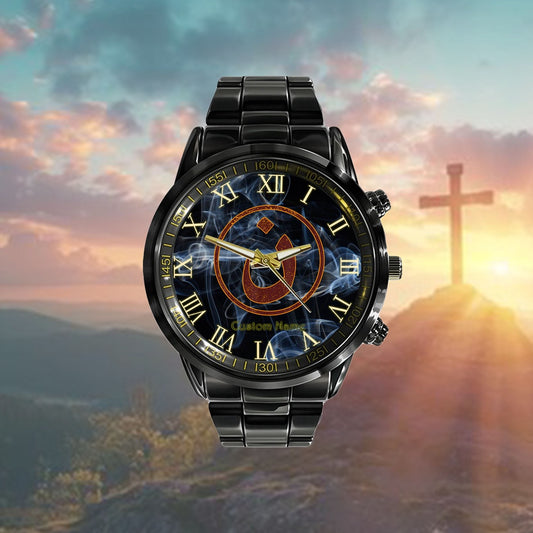 Custom Christian Watch, Arabic Alphabet N Symbol Nazarene Jesus Christ Christian Watch, Religious Watch