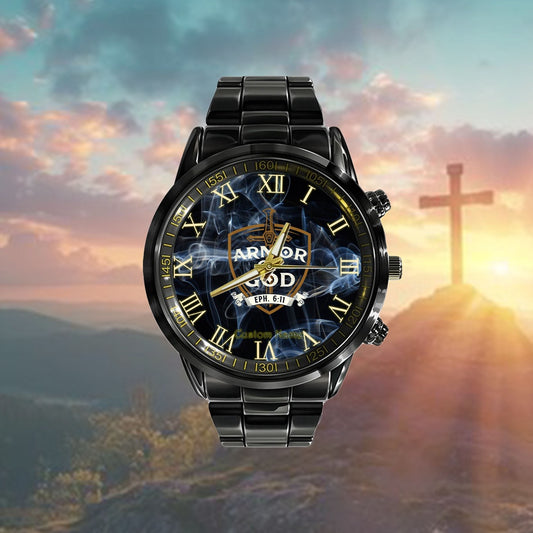 Custom Christian Watch, Armor Of God - Jesus Christ Believer Bible Christian Faith Watch, Religious Watch