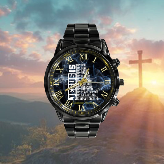 Custom Christian Watch, Faith Cross Christian Religious Jesus Lord Jesus Watch, Religious Watch
