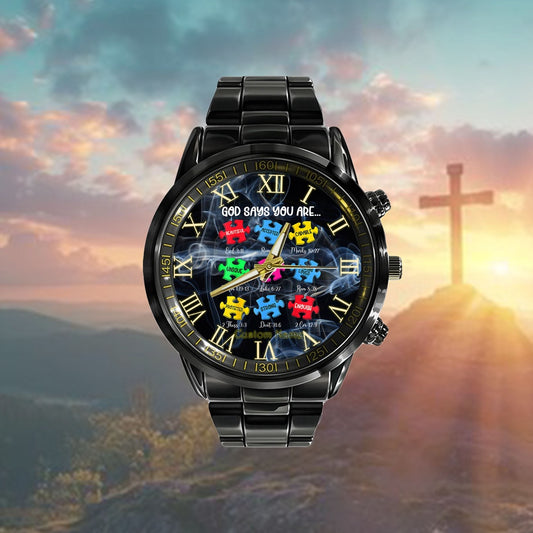 Custom Christian Watch, God Say You Are Autism Christian Jesus Bible Verse Religious Watch, Religious Watch