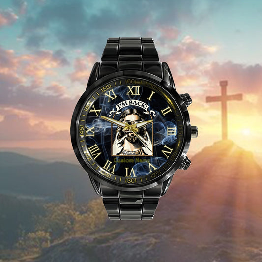 Custom Christian Watch, I'M Back Jesus Christ - Funny Easter Day Christian Watch, Religious Watch