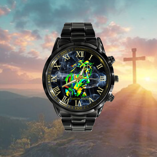 Custom Christian Watch, Jesucristo Pop Art Jesus Christ Face, Catholic Icon Painting Watch, Religious Watch