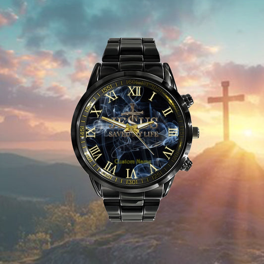 Custom Christian Watch, Jesus Christ Saved My Life For Women Men Watch, Religious Watch