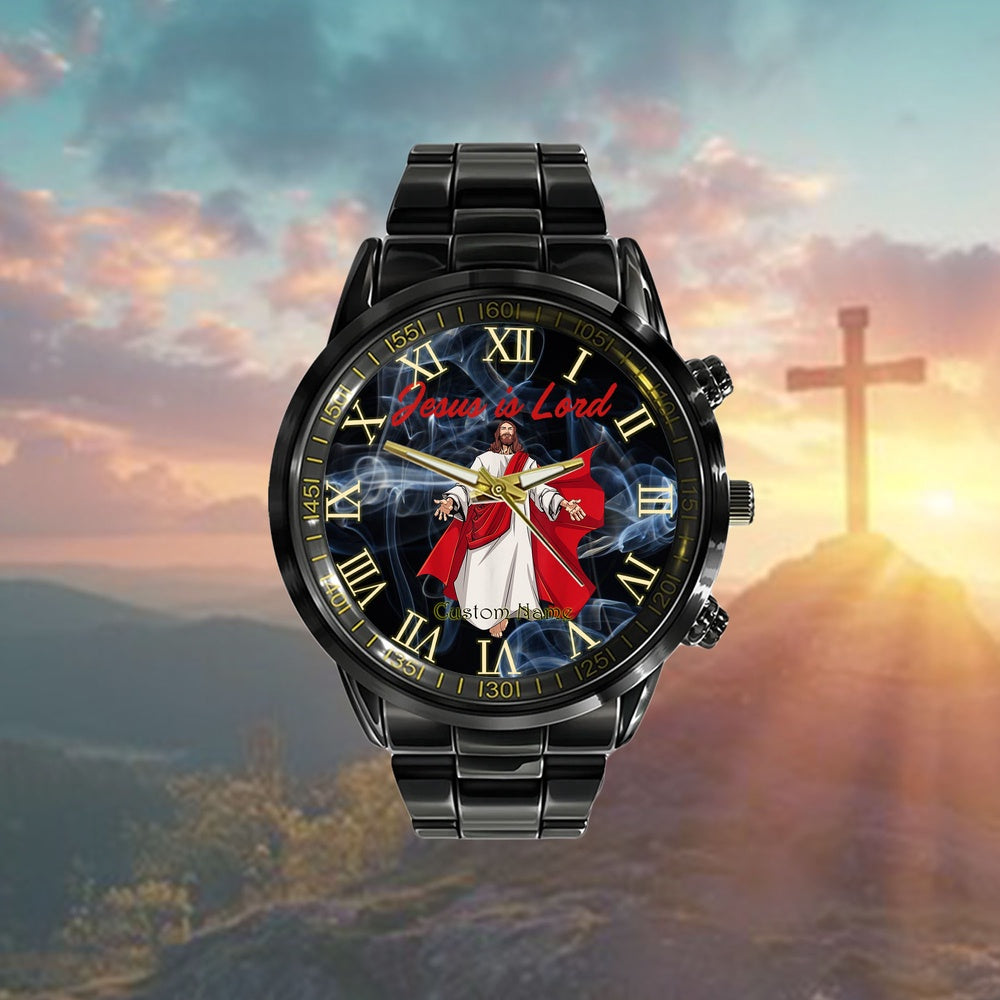 Custom Christian Watch, Jesus Is Lord Christian Faith Trust In God Watch, Religious Watch
