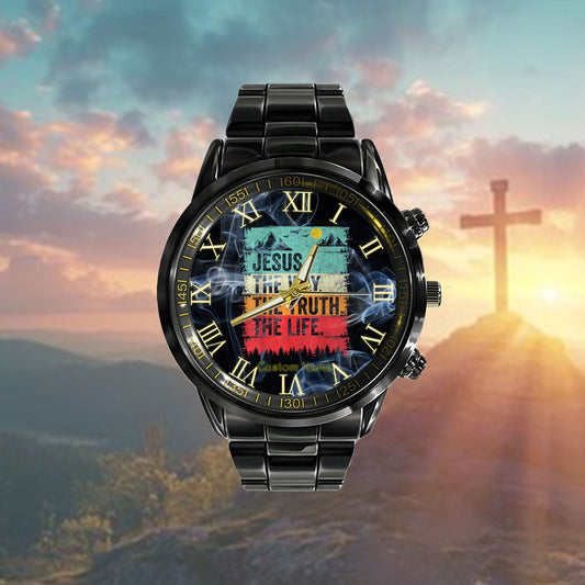 Custom Christian Watch, Jesus The Way Truth Life Women Men Kids Christian Worship Watch, Religious Watch