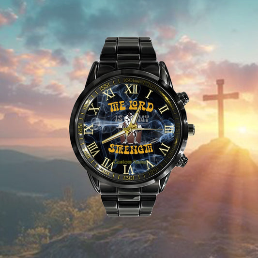 Custom Christian Watch, The Lord Is My Strength Christian Gym Jesus Workout Watch, Religious Watch