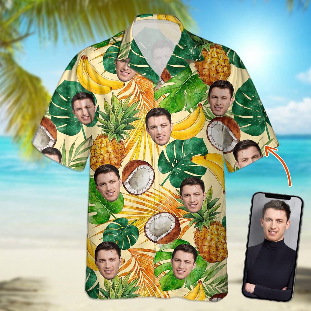 Custom Face Photo Jungle Parrot Hawaiian Shirt, Custom Hawaiian Shirts With Face