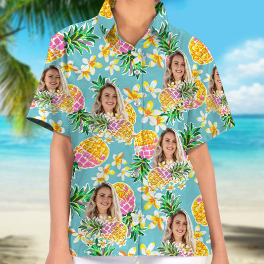 Custom Face Photo Tropical Hawaiian Shirt, Custom Hawaiian Shirts With Face