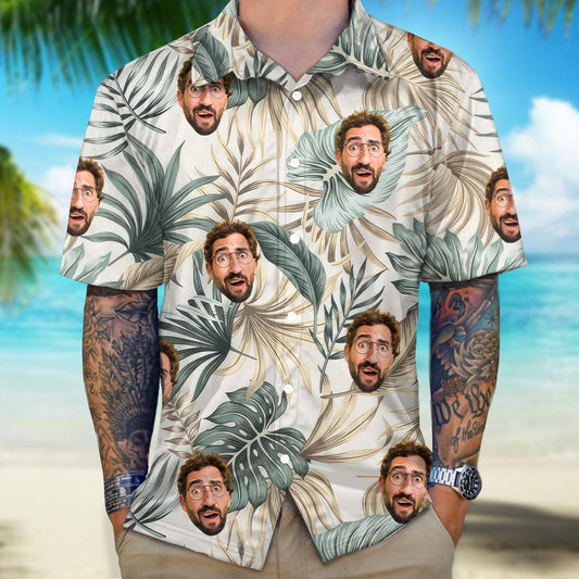 Custom Face Photo Vacation Style Hawaiian Shirt, Custom Hawaiian Shirts With Face