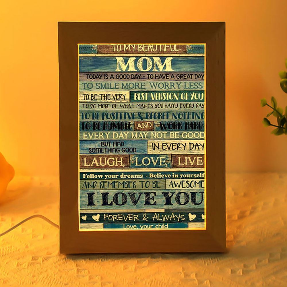 Custom Frame Lamp Prints Mother's Day Frame Lamp, Mother's Day Night Light, Best Mom Ever, Gift For Mom