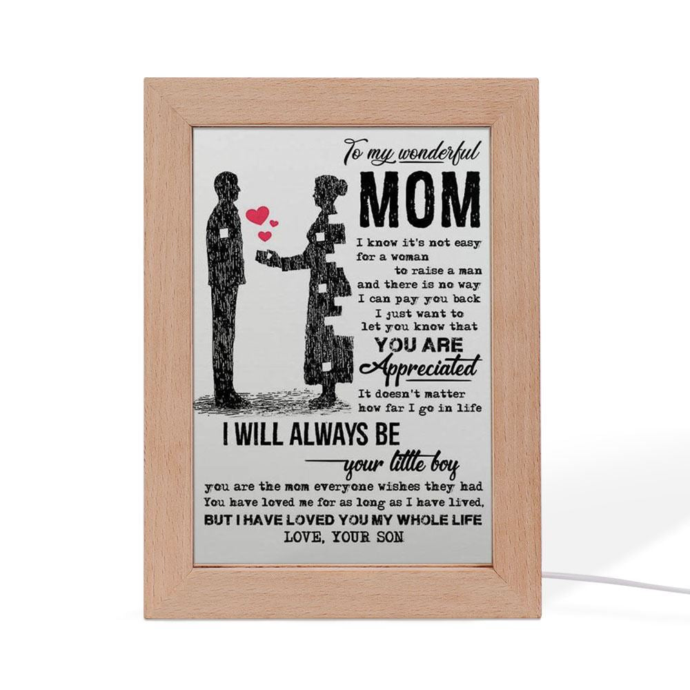 Custom Frame Lamp Prints Mother's Day Gifts From Son Frame Lamp, Mother's Day Night Light, Best Mom Ever, Gift For Mom